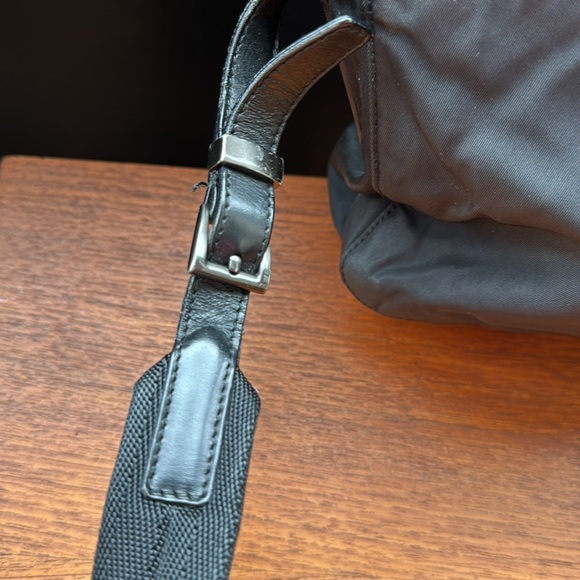 Prada black leather & nylon handbag. - Picture 4 of 12